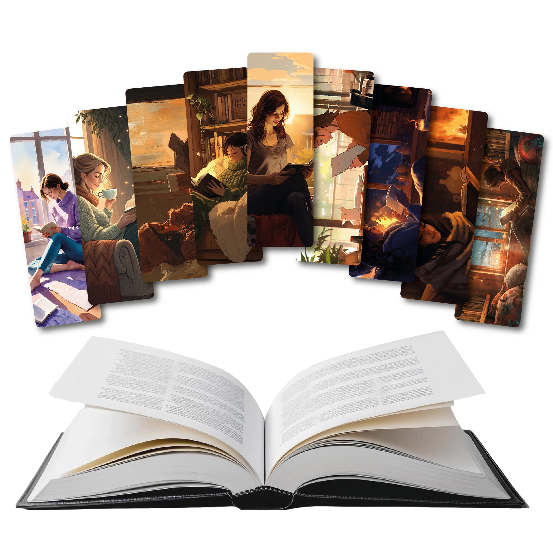 Separadores de libros mujer leyendo