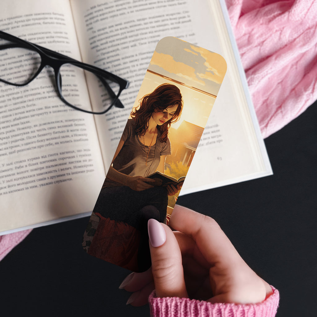 Separadores de libros mujer leyendo